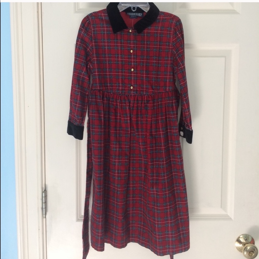 NWT Lands End plaid holiday dress
